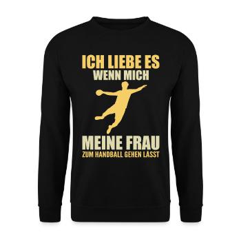 Handball Player Handball Gift - Unisex Sweatshirt - black - Front - Alina (178cm) & Michal (187cm)