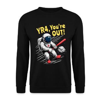 R4 Asteroid 2032 - Weltraum Verteidigung - Unisex Pullover - Schwarz - Vorne - Alina (178cm) & Michal (187cm)