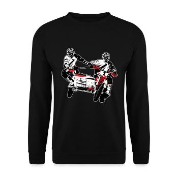 Sidecarcross - sidecar moto cross - Unisex Sweatshirt - black - Front - Alina (178cm) & Michal (187cm)
