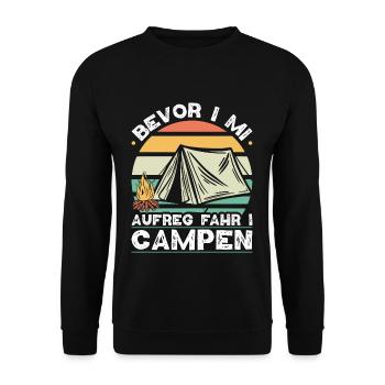 Avant I Mi Aufreg Camper en dialecte bavarois - Sweat-shirt Unisexe - noir - Devant - Alina (178cm) & Michal (187cm)