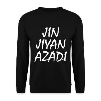 jin jiyan azadi women life freedom - Unisex Pullover - Schwarz - Vorne - Alina (178cm) & Michal (187cm)