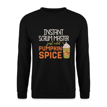 Instant Scrum Master add Pumpkin Spice - Unisex Pullover - Schwarz - Vorne - Alina (178cm) & Michal (187cm)