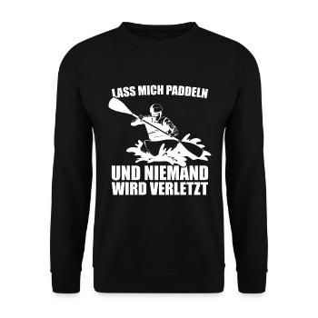 Kajakfahren Paddeln Kanu Kajafahrer Geschenk - Unisex Pullover - Schwarz - Vorne - Alina (178cm) & Michal (187cm)