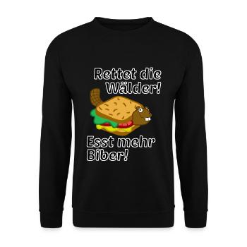 Sauvez les forêts ! Plus de castors ! - Sweat-shirt Unisexe - noir - Devant - Alina (178cm) & Michal (187cm)