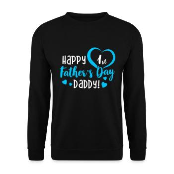 Joyeux 1er enfant de la fête des pères - Sweat-shirt Unisexe - noir - Devant - Alina (178cm) & Michal (187cm)