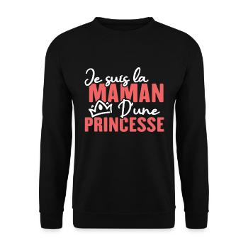 Je suis la maman d une princesse - Sweat-shirt Unisexe - noir - Devant - Alina (178cm) & Michal (187cm)