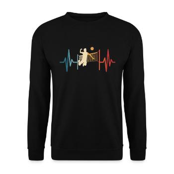 Volleyball Heartbeat Volleyball Player - Unisex Sweatshirt - black - Front - Alina (178cm) & Michal (187cm)