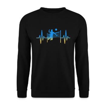 Volley-ball, battement de cœur, joueurs de volley-ball, volley - Sweat-shirt Unisexe - noir - Devant - Alina (178cm) & Michal (187cm)