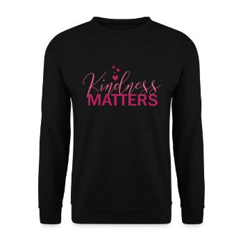 Kindness Matters Mental Health Awareness - Unisex Sweatshirt - black - Front - Alina (178cm) & Michal (187cm)