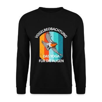 Vogelbeobachtung Vögel Beobachten Birding Vogel - Unisex Pullover - Schwarz - Vorne - Alina (178cm) & Michal (187cm)