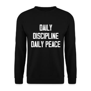 Daily Discipline Daily Peace - Unisex Sweatshirt - black - Front - Alina (178cm) & Michal (187cm)