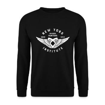New York Institute - Unisex Sweatshirt - black - Front - Alina (178cm) & Michal (187cm)