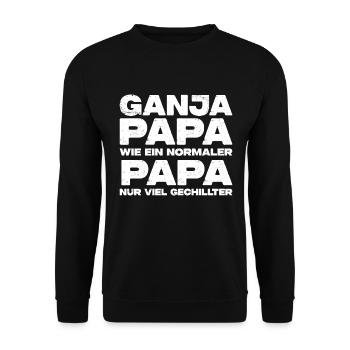 Ganja Papa - Unisex Pullover - Schwarz - Vorne - Alina (178cm) & Michal (187cm)