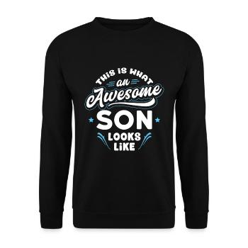 This Is What An Awesome Son Looks Like - Unisex Sweatshirt - black - Front - Alina (178cm) & Michal (187cm)