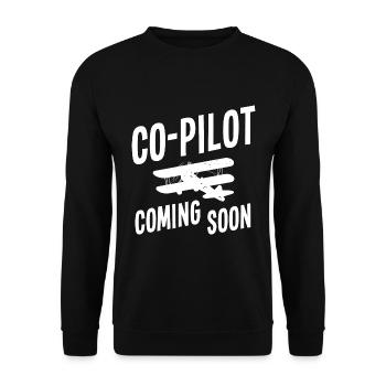 Co-pilote Coming Soon, parents Mama Papa pilote privé - Sweat-shirt Unisexe - noir - Devant - Alina (178cm) & Michal (187cm)