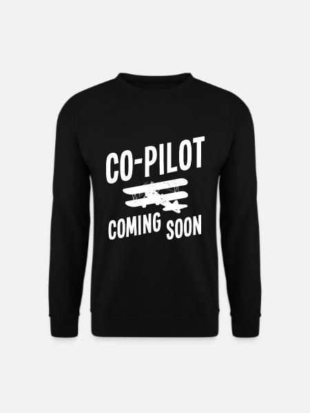 Co-Pilot Coming Soon, Eltern Mama Papa Privatpilot - Unisex Pullover - Schwarz