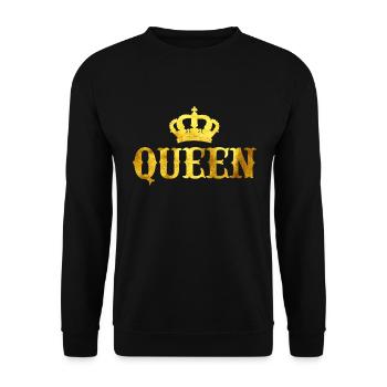 Couple de reine d'or correspondant - Sweat-shirt Unisexe - noir - Devant - Alina (178cm) & Michal (187cm)