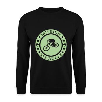 Biken Ebike Bike - Unisex Pullover - Schwarz - Vorne - Alina (178cm) & Michal (187cm)