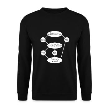 Then Why Worry? No Worries Happy Calm Funny Quote - Unisex Sweatshirt - black - Front - Alina (178cm) & Michal (187cm)