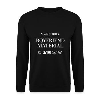 Boyfriend Material Freund lustig Beziehung Witz - Unisex Pullover - Schwarz - Vorne - Alina (178cm) & Michal (187cm)