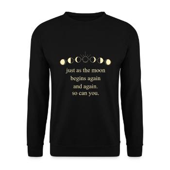 Moon Inspiring Saying Universe Motivation - Unisex Sweatshirt - black - Front - Alina (178cm) & Michal (187cm)