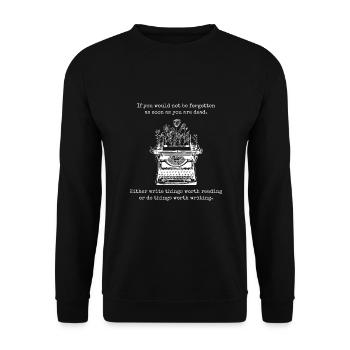 Inspiring saying Typewriter Vintage - Unisex Sweatshirt - black - Front - Alina (178cm) & Michal (187cm)