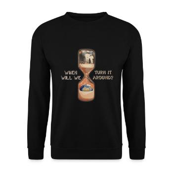Rettet den Planeten Erderwärmung Klimawandel - Unisex Pullover - Schwarz - Vorne - Alina (178cm) & Michal (187cm)