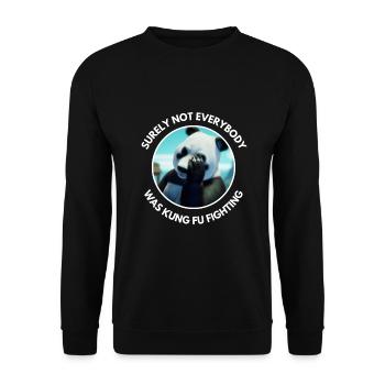 Panda Bear Kung Fu Fighting Witz lustiger Spruch - Unisex Pullover - Schwarz - Vorne - Alina (178cm) & Michal (187cm)
