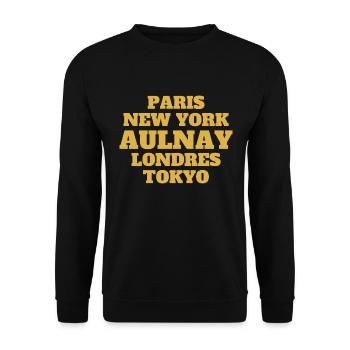Aulnay sous bois - Unique streets, unique style. - Sweat-shirt Unisexe - noir - Devant - Alina (178cm) & Michal (187cm)