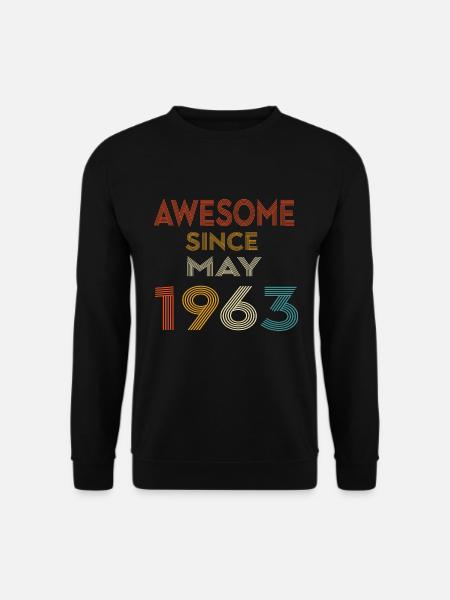 Mai 1963 Vintage Retro Jahrgang Geburtstag - Unisex Pullover - Schwarz