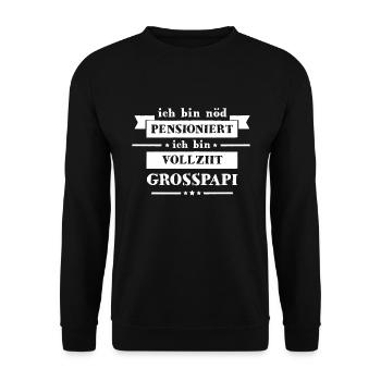 Schweizerdeutsch Vollzeit Opa - Unisex Pullover - Schwarz - Vorne - Alina (178cm) & Michal (187cm)