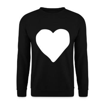 Emoji poker coeur croquis blanc - Sweat-shirt Unisexe - noir - Devant - Alina (178cm) & Michal (187cm)