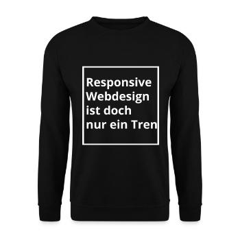 Webdesigner - Responsive Design Spruch - Unisex Pullover - Schwarz - Vorne - Alina (178cm) & Michal (187cm)