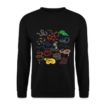Snake Lover Gifts, Reptile Lover Snake Tees - Unisex Sweatshirt - black - Front - Alina (178cm) & Michal (187cm)