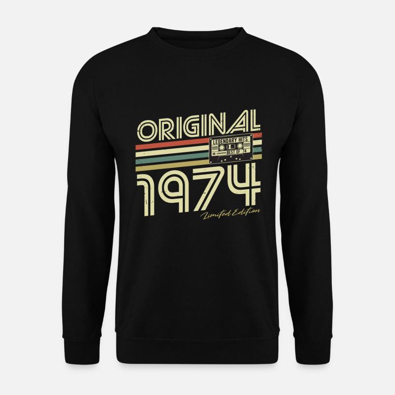 Original 1974 Jahrgang Vintage Geburtstag Retro - Unisex Pullover - Schwarz