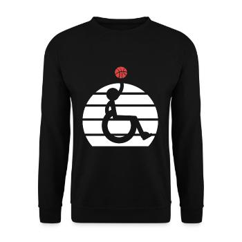 fauteuil roulant - Sweat-shirt Unisexe - noir - Devant - Alina (178cm) & Michal (187cm)