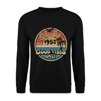 Original 1952 Jahrgang 1952 Geburtstag Retro 1952 - Unisex Pullover - Schwarz - Vorne - Alina (178cm) & Michal (187cm)