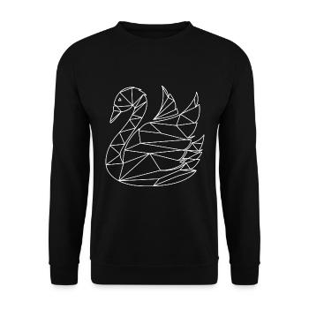 Schwan - Unisex Pullover - Schwarz - Vorne - Alina (178cm) & Michal (187cm)