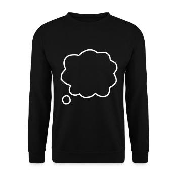 Emoji Thought Bubble Sketch White - Unisex Sweatshirt - black - Front - Alina (178cm) & Michal (187cm)