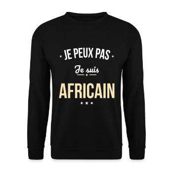Je peux pas je suis Africain - Sweat-shirt Unisexe - noir - Devant - Alina (178cm) & Michal (187cm)