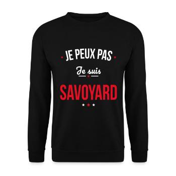 Je peux pas je suis Savoyard - Sweat-shirt Unisexe - noir - Devant - Alina (178cm) & Michal (187cm)