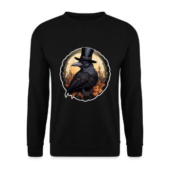 Halloween Raven 1 - Unisex Sweatshirt - black - Front - Alina (178cm) & Michal (187cm)