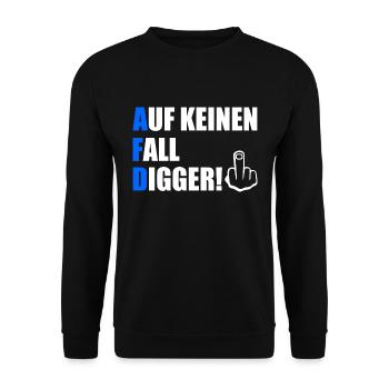 auf keinen fall digga - Unisex Pullover - Schwarz - Vorne - Alina (178cm) & Michal (187cm)