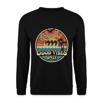 Original 1999 Vintage 1999 Birthday Retro 1999 - Unisex Sweatshirt - black - Front - Alina (178cm) & Michal (187cm)