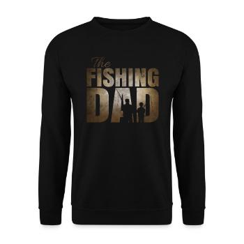 Angler Papa - Angeln mit dem Sohn - Unisex Pullover - Schwarz - Vorne - Alina (178cm) & Michal (187cm)