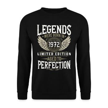 Né en 1972 Legends Cadeau d’anniversaire - Sweat-shirt Unisexe - noir - Devant - Alina (178cm) & Michal (187cm)