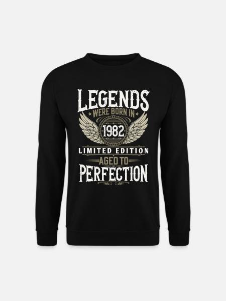 Born in 1982 Legends Birthday Gift - Unisex Sweatshirt - black