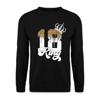 18. GEBURTSTAG KING 18 ENDLICH 18 - Unisex Pullover - Schwarz - Vorne - Alina (178cm) & Michal (187cm)