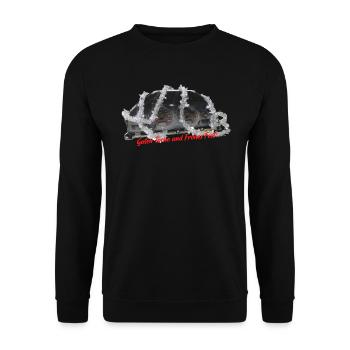 Guten Tacho und Frohes Fest! Gib' Gas! - Unisex Pullover - Schwarz - Vorne - Alina (178cm) & Michal (187cm)