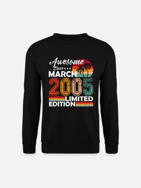 März 2005 Vintage Geburtstag Geschenk - Unisex Pullover - Schwarz